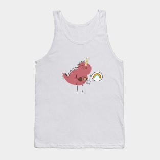 Dinosaur dressed up as a unicorn Tank Top